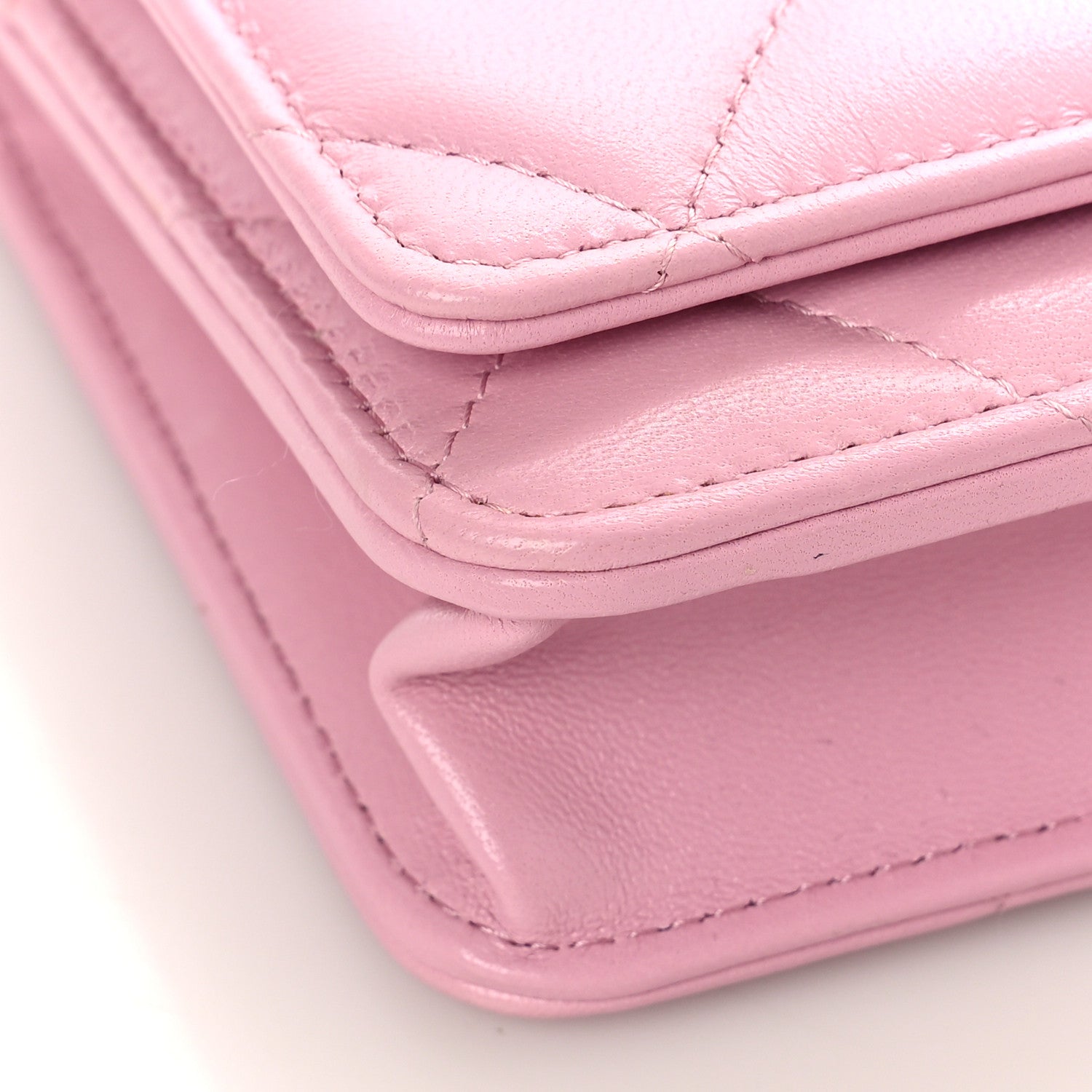 Chanel Lambskin Quilted Chanel 19 Wallet On Chain WOC Dark Pink 8 of 11