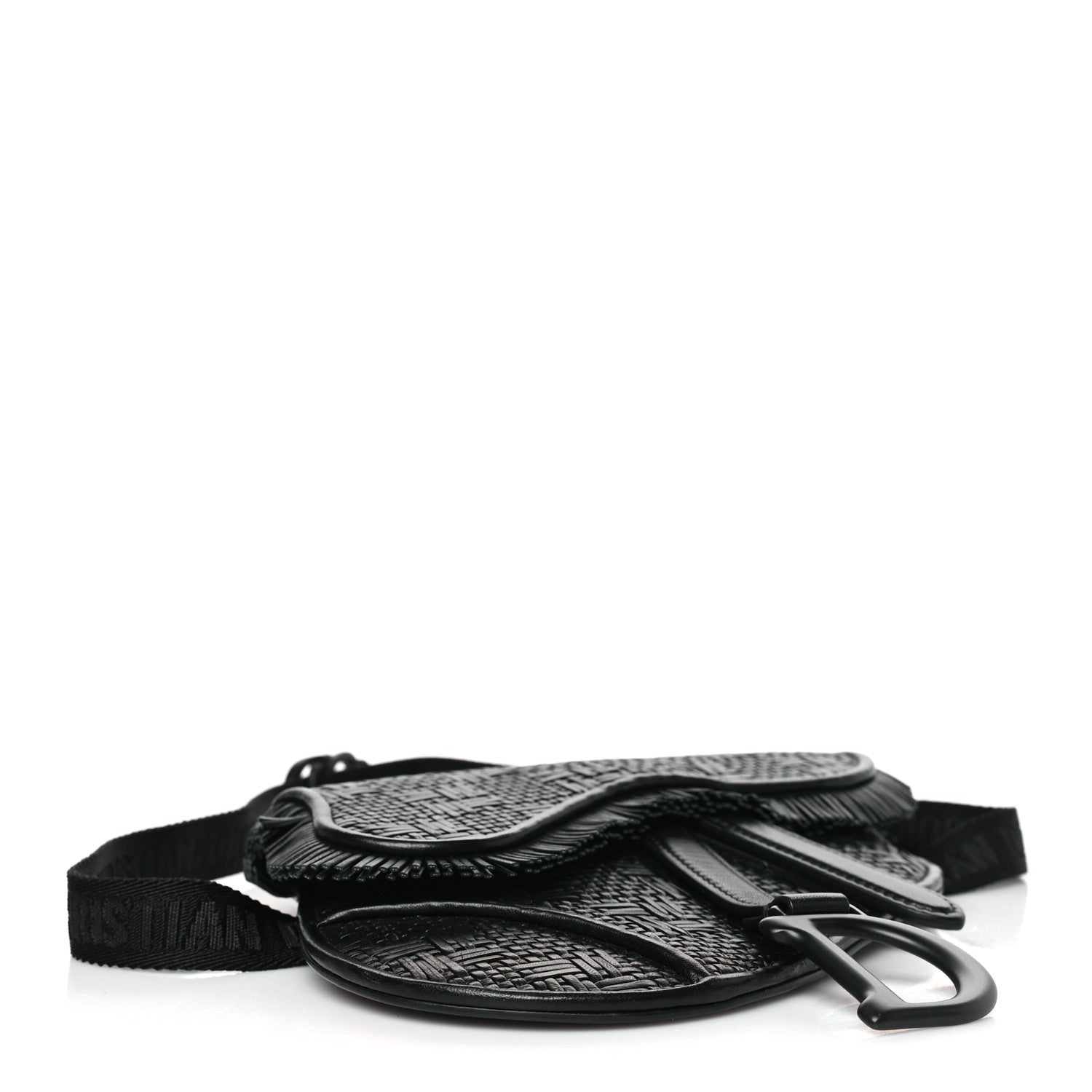 Christian Dior Calfskin Braided Saddle Belt Bag Black 4 of 10
