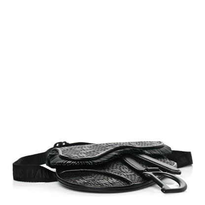 Christian Dior Calfskin Braided Saddle Belt Bag Black 4 of 10