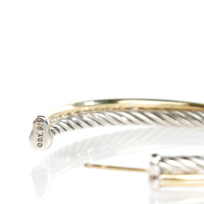 David Yurman Sterling Silver 18K Yellow Gold 44mm Extra Large Crossover Cable Hoop Earrings 4 of 4