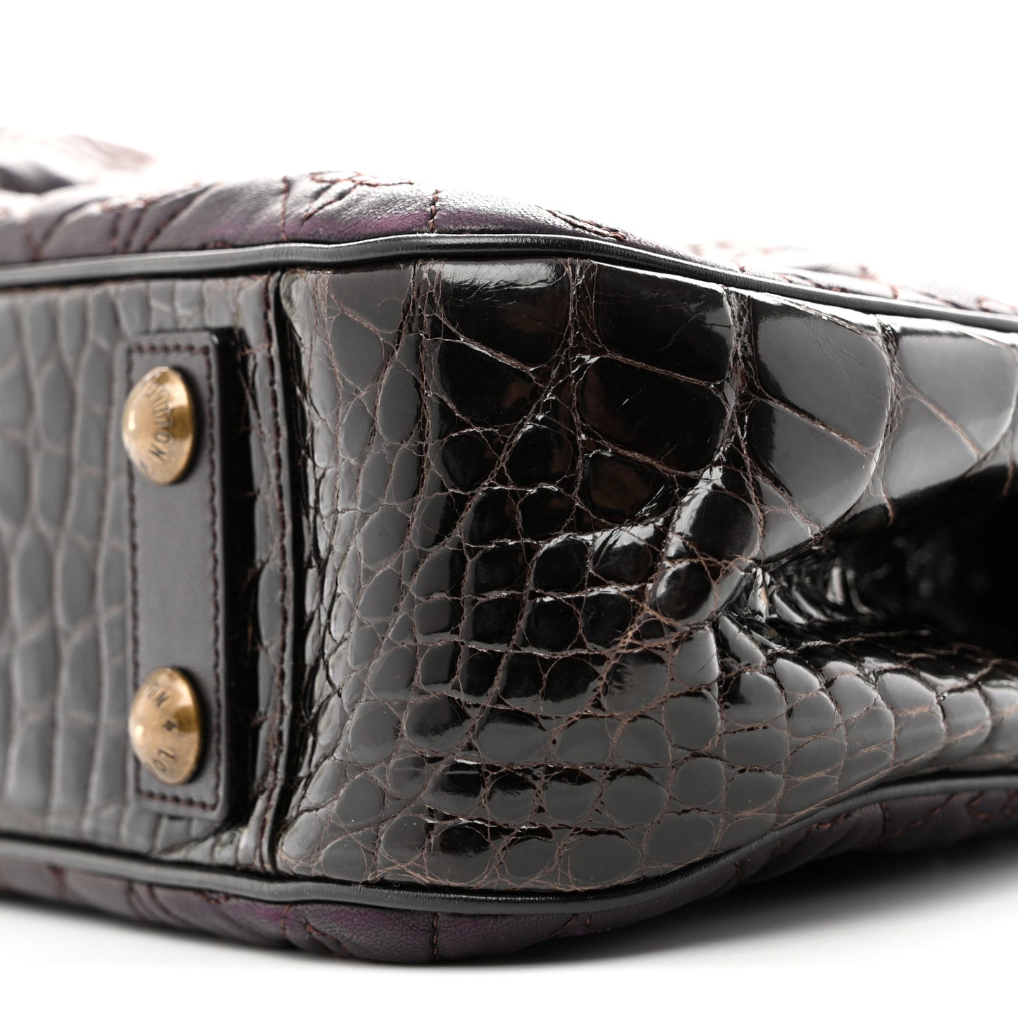 Monogram Vienna Alligator Sac Fermoir GM Aubergine