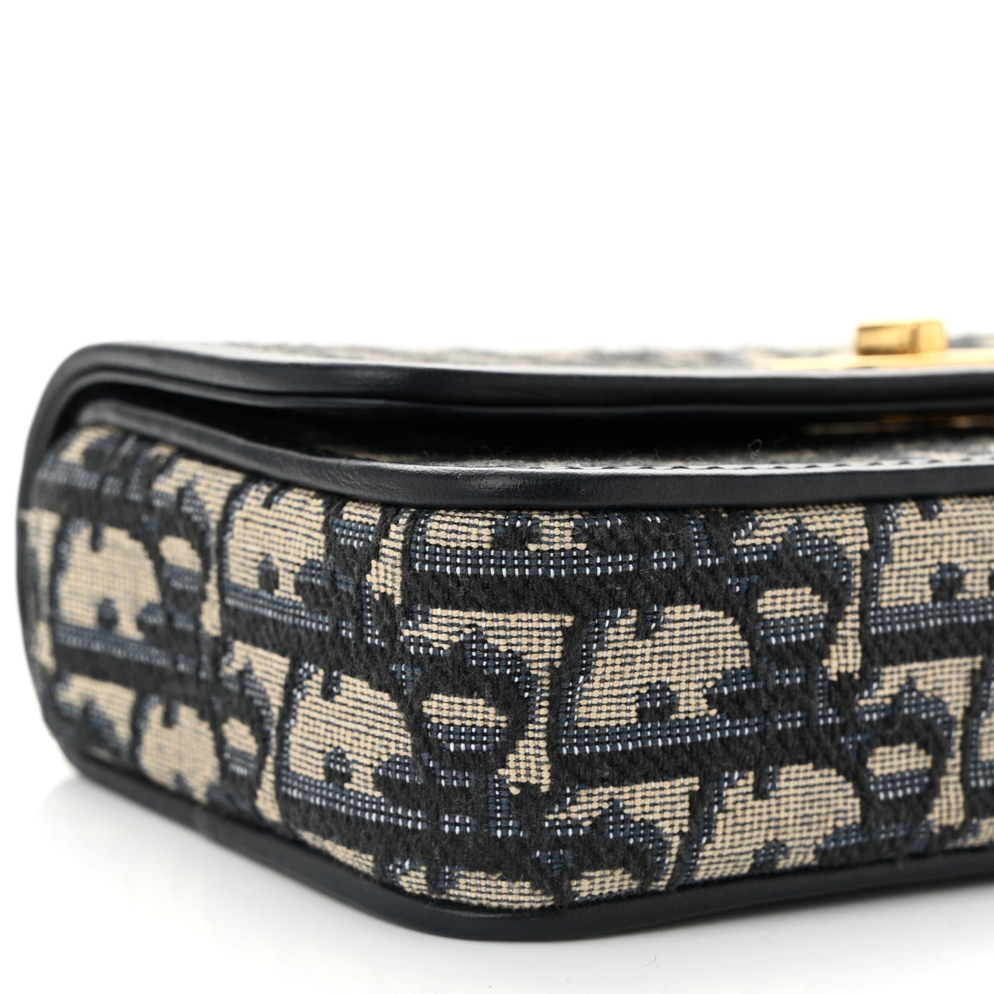 Oblique Calfskin Small Miss Caro Pouch With Chain Blue