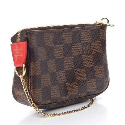 Louis Vuitton Damier Ebene 2019 Christmas Animation Mini Pochette Accessories Red 3 of 7