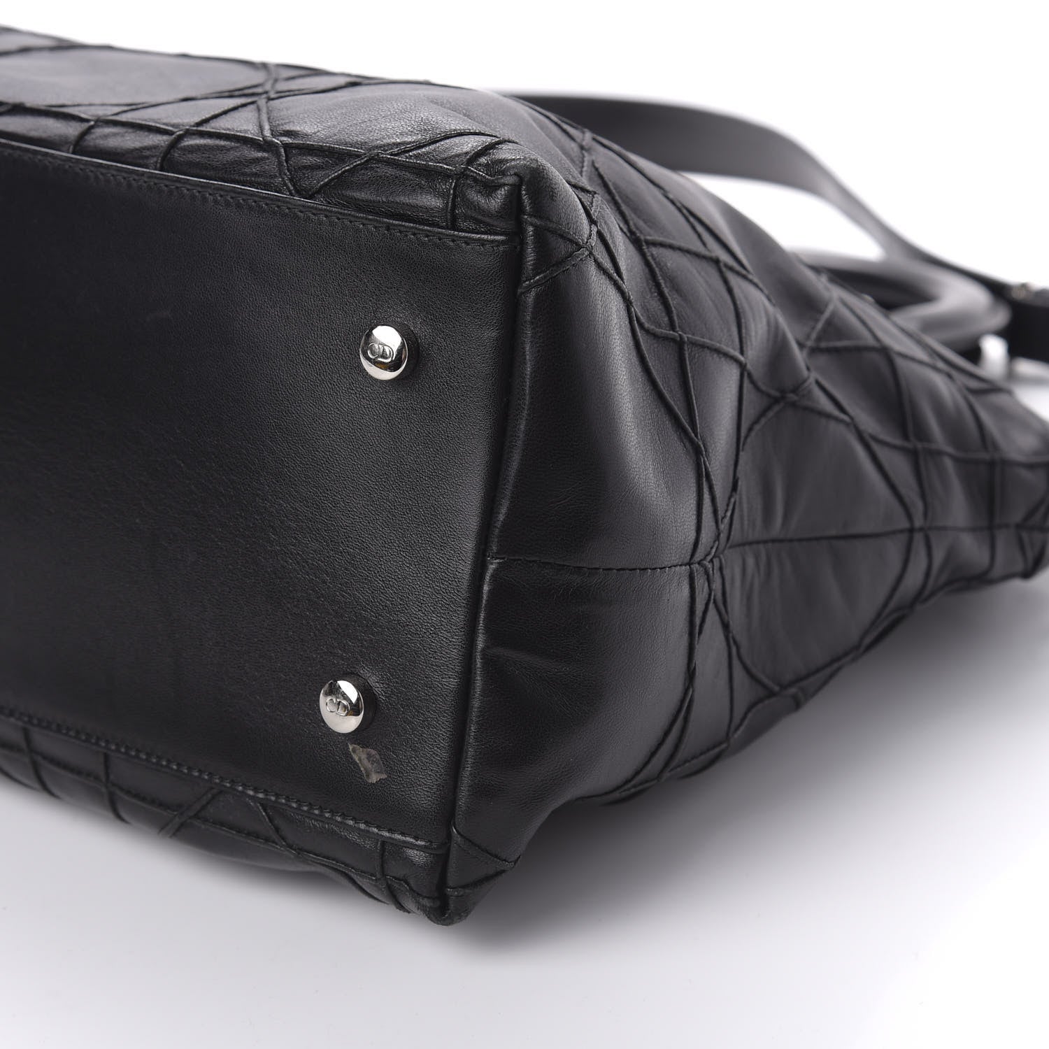 Christian Dior Lambskin Cannage Medium Granville Tote Black 8 of 14