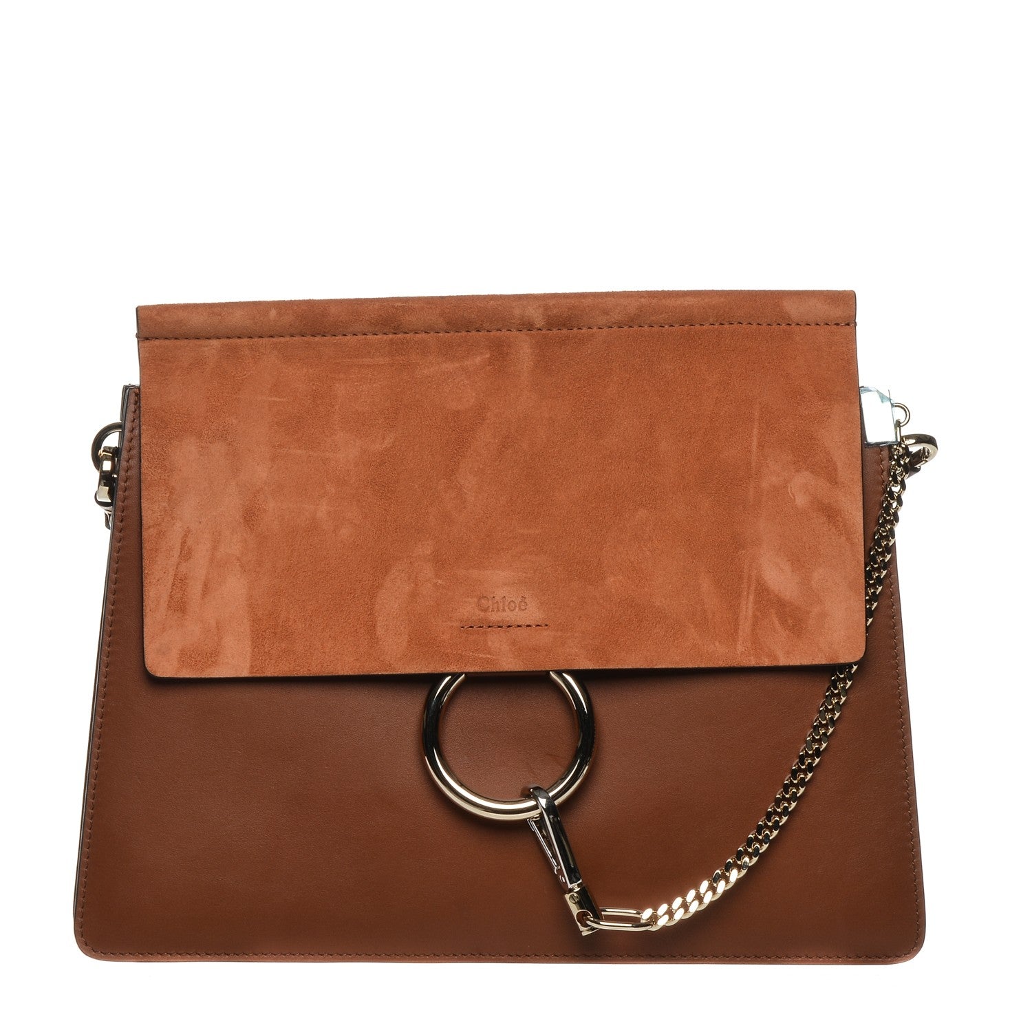 Chloe Suede Calfskin Medium Faye Shoulder Bag Tobacco 1 of 14