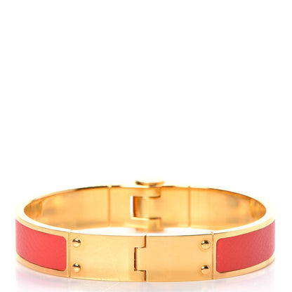Hermes Epsom Charniere Uni Narrow Hinged Bracelet M Rose Jaipur 3 of 7
