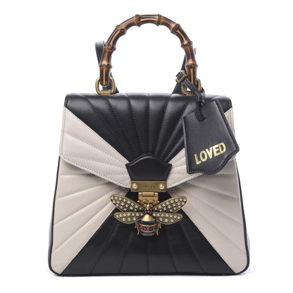 Gucci Calfskin Bamboo Trapuntata Queen Margaret Backpack Mystic White Black 1 of 11