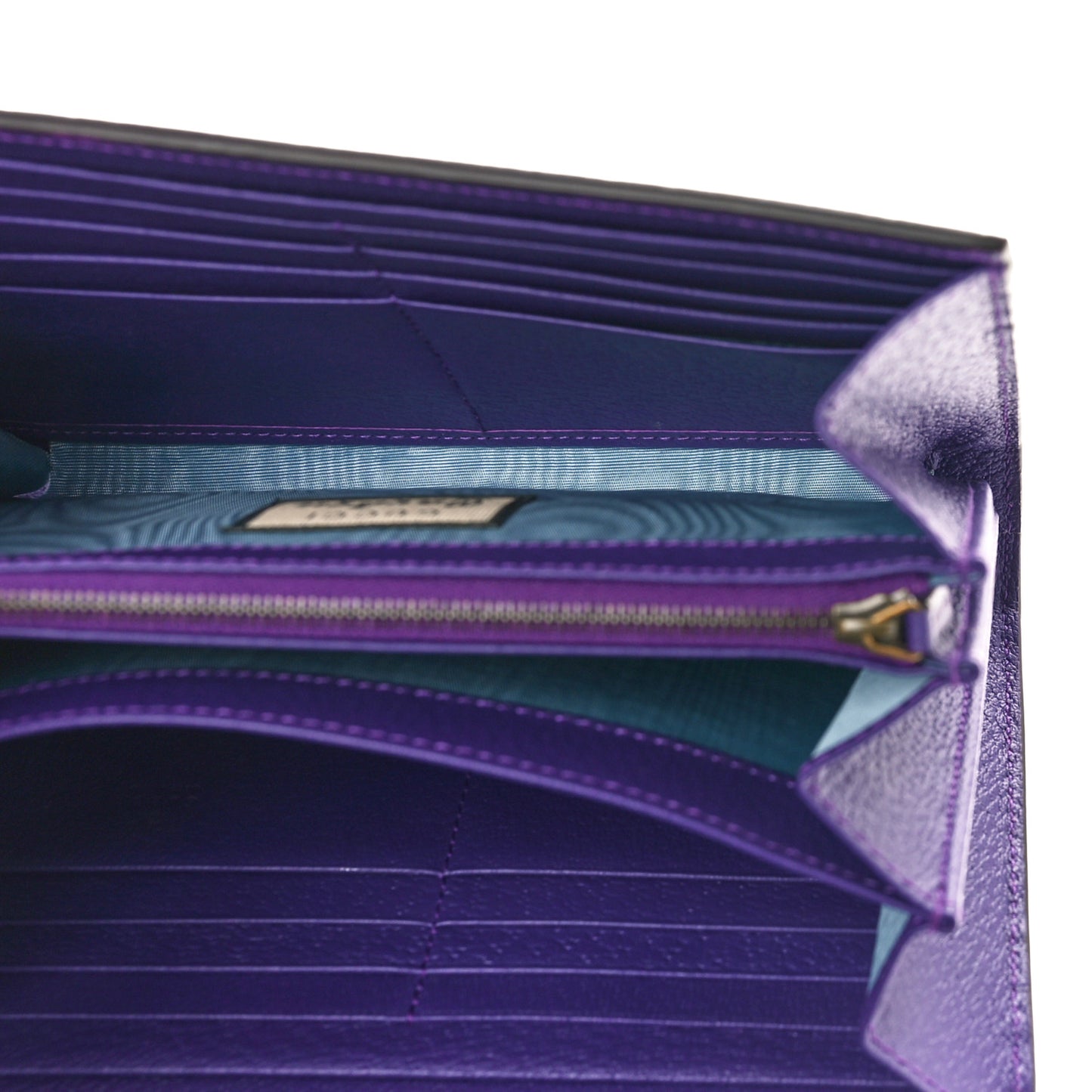 Dollar Calfskin Crystal Garden Dionysus Chain Wallet Purple