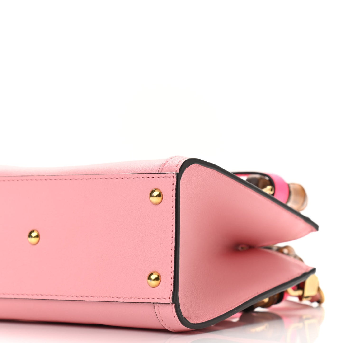 Wonka Grain Calfskin Mini Diana Tote Bag Wild Rose Fuxia Fluo