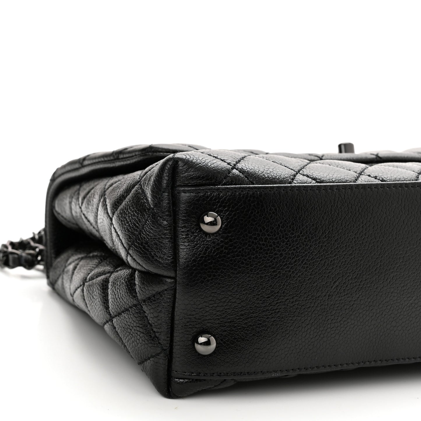 Caviar Quilted Small Coco Handle Flap So Black