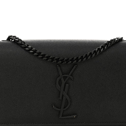 Saint Laurent Grain De Poudre Small Monogram Monochrome Kate Satchel Black 8 of 10