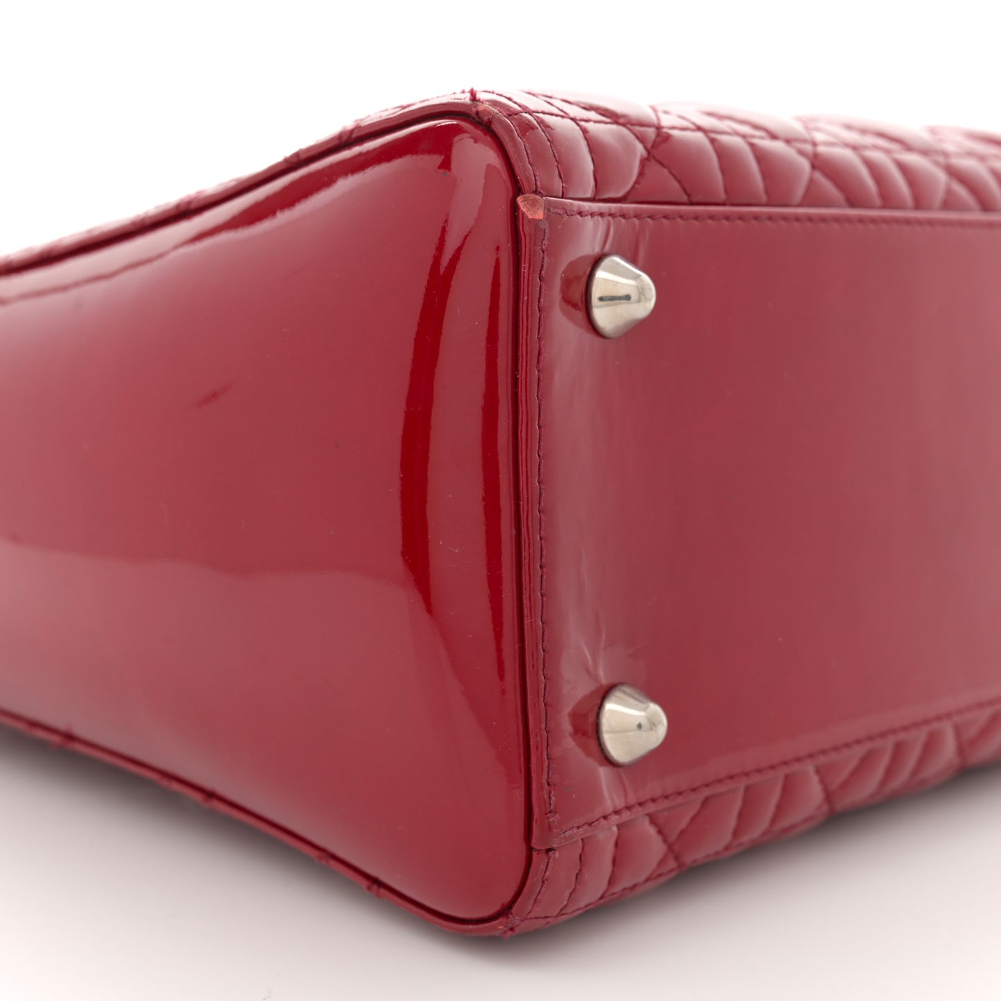 Patent Cannage Large Lady Dior Red