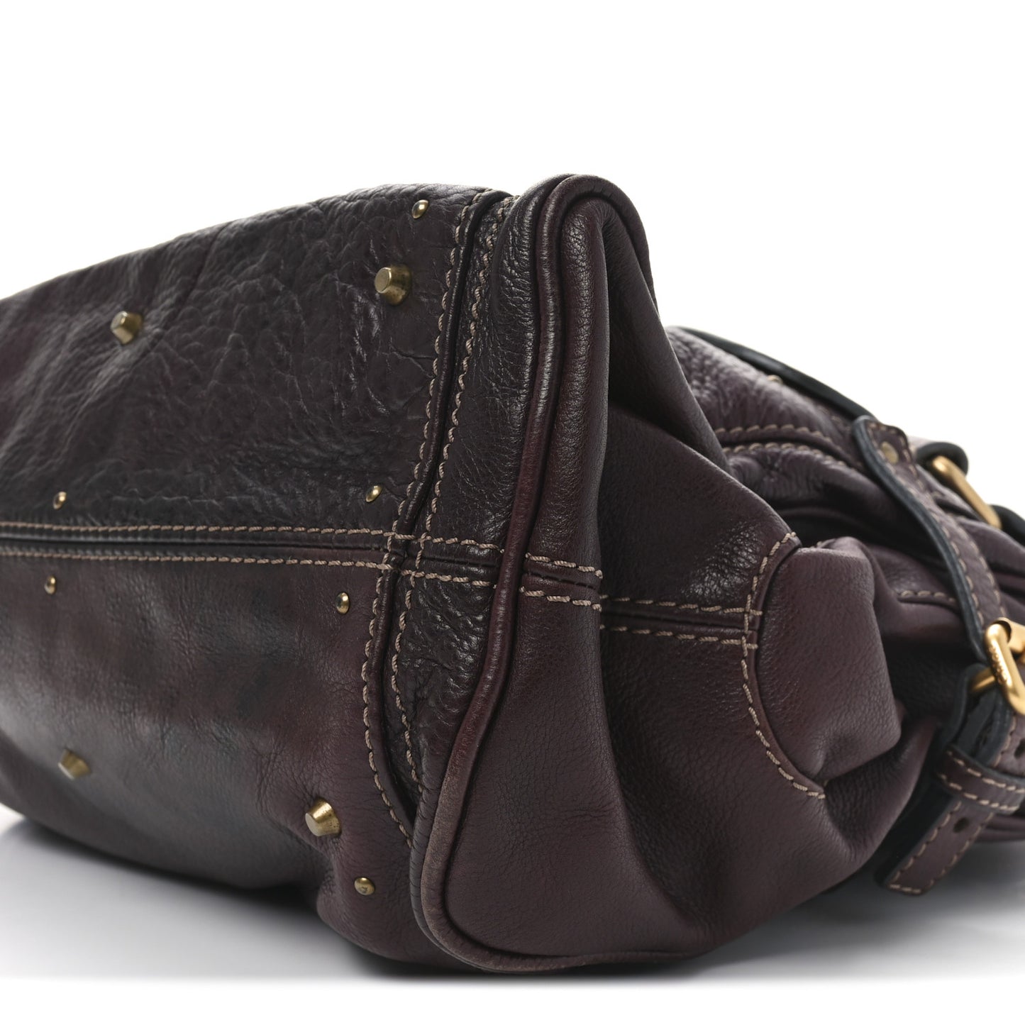 Grained Calfskin Paddington Tote Burgundy
