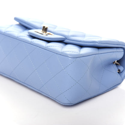 Chanel Lambskin Quilted Mini Rectangular Flap Light Blue 9 of 10