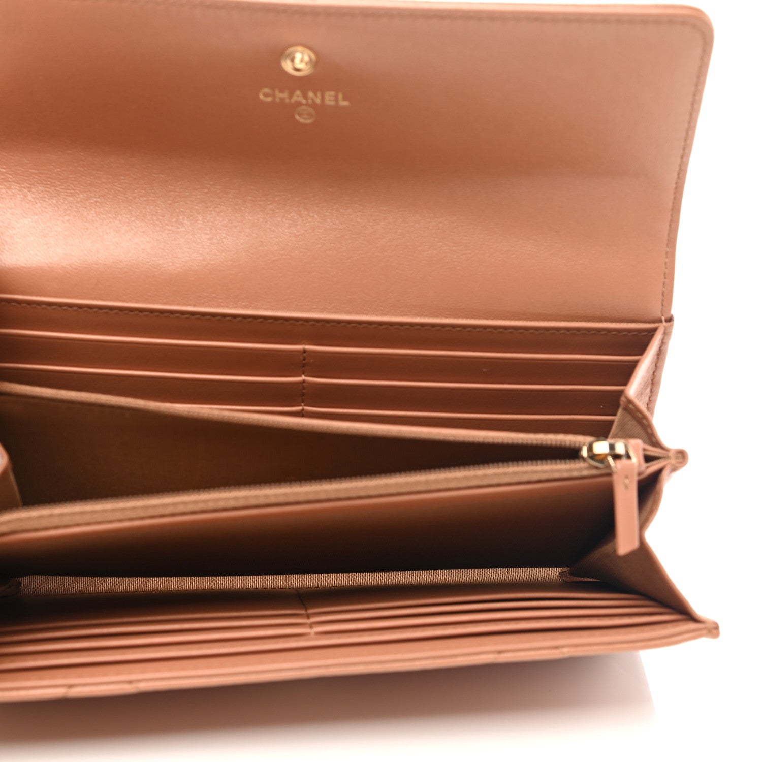 Chanel Lambskin Quilted Chanel 19 Flap Wallet Brown 5 of 9
