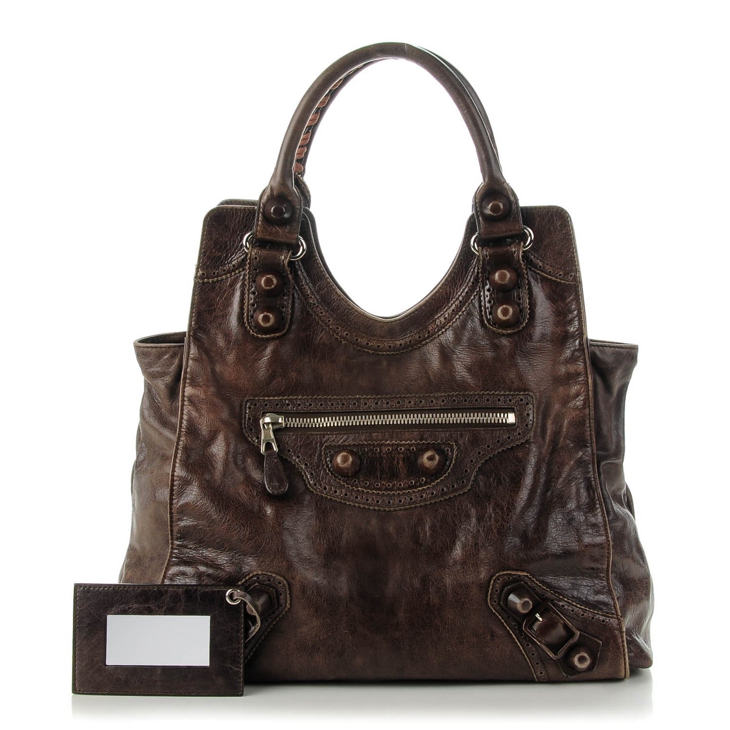 Agneau Giant Brogues Hardware Folder Charbon