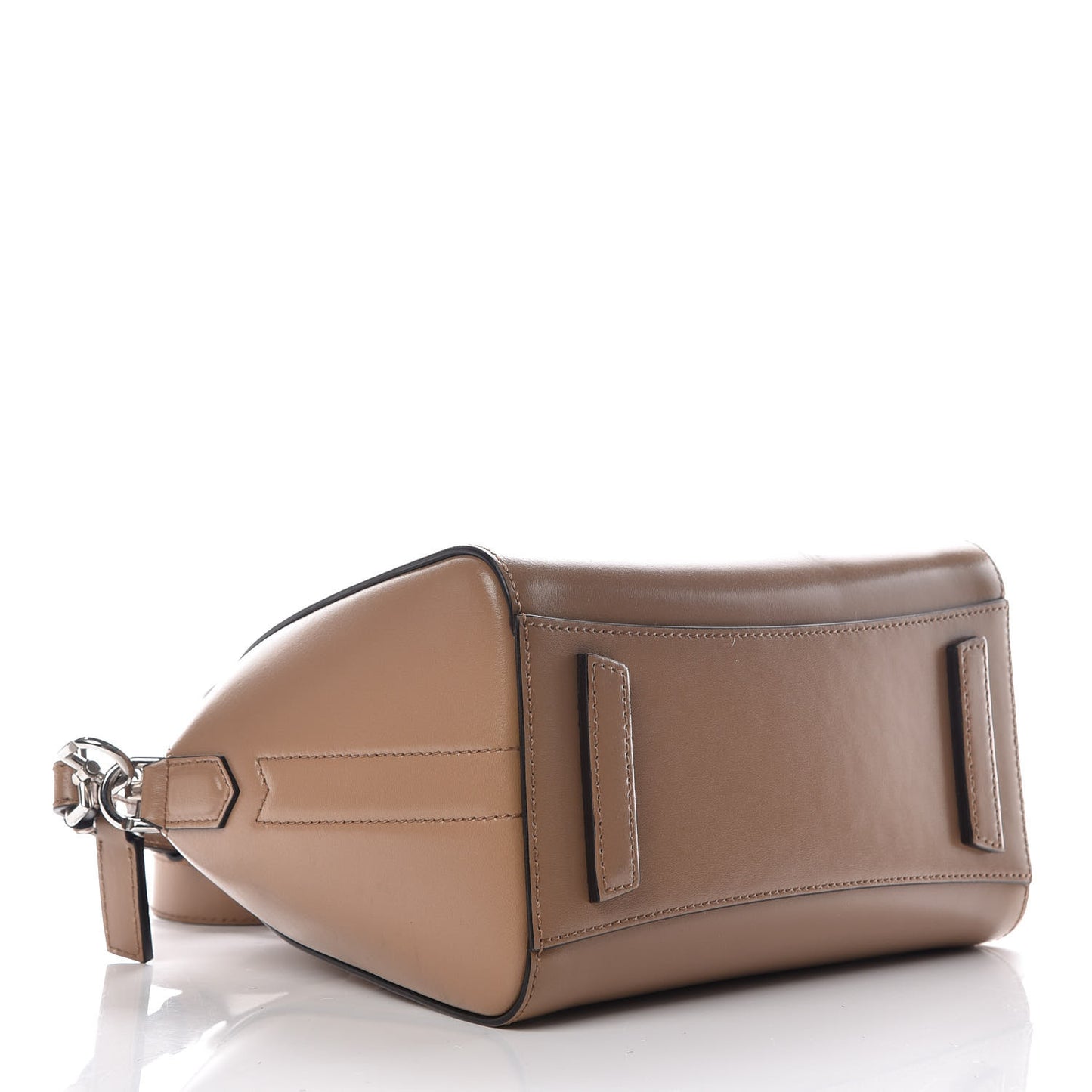 Shiny Lord Calfskin Mini Antigona Dark Beige