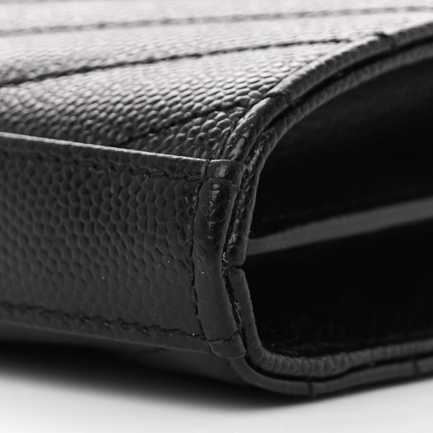 Grain De Poudre Matelasse Chevron Monogram Chain Wallet Black