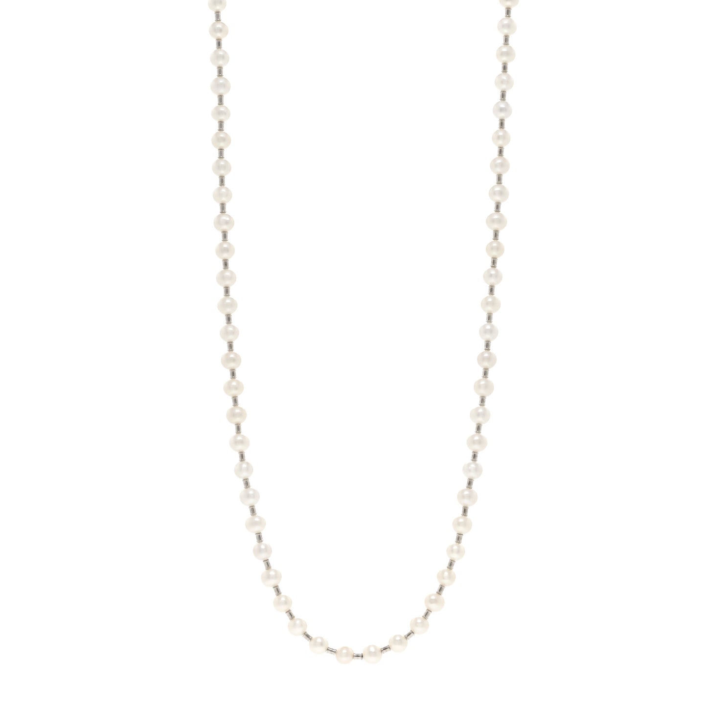 Sterling Silver Pearl HardWear Long Necklace