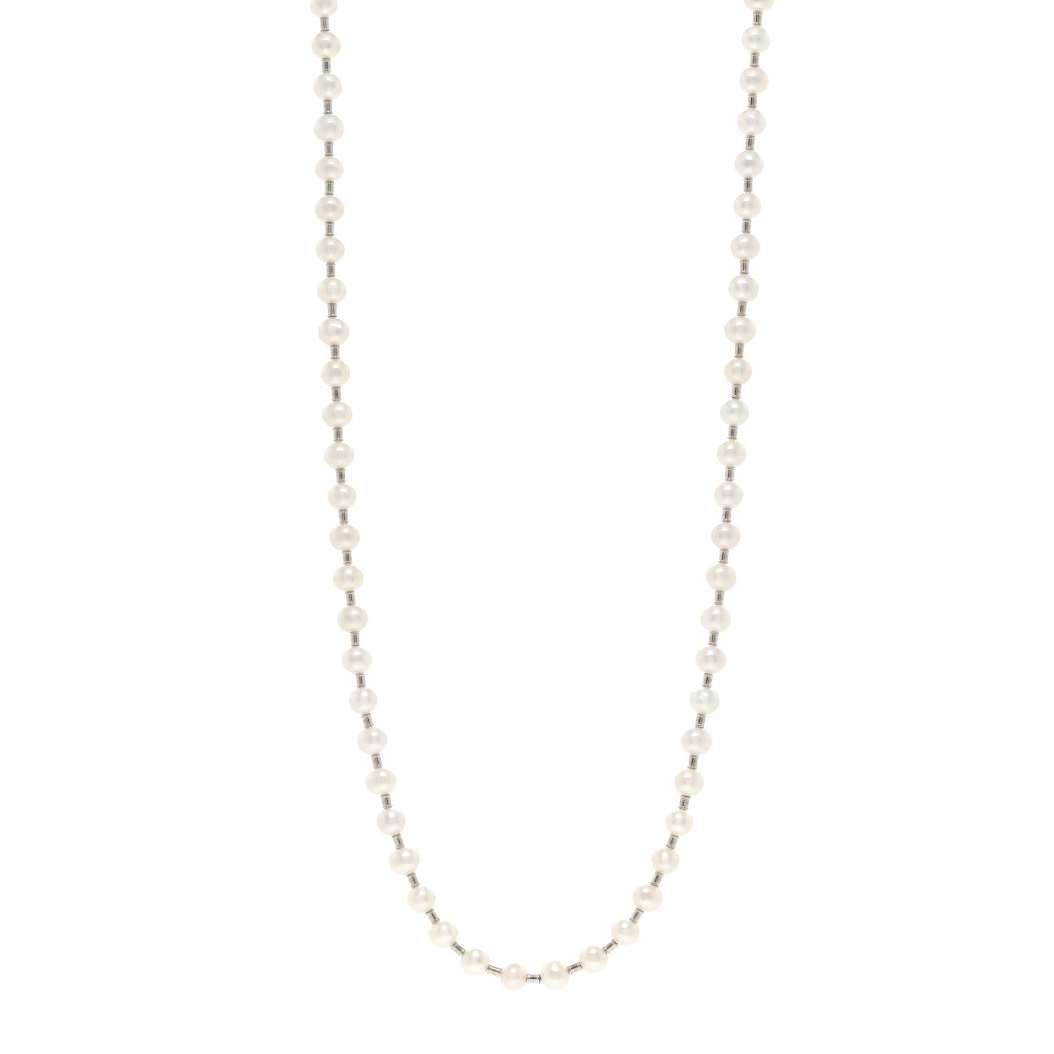 Tiffany Sterling Silver Pearl HardWear Long Necklace 1 of 5
