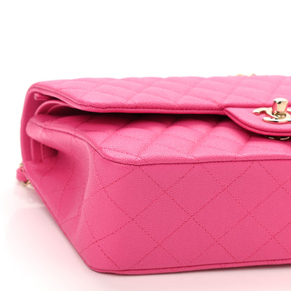 Chanel Caviar Quilted Medium Double Flap Dark Pink 9 of 10
