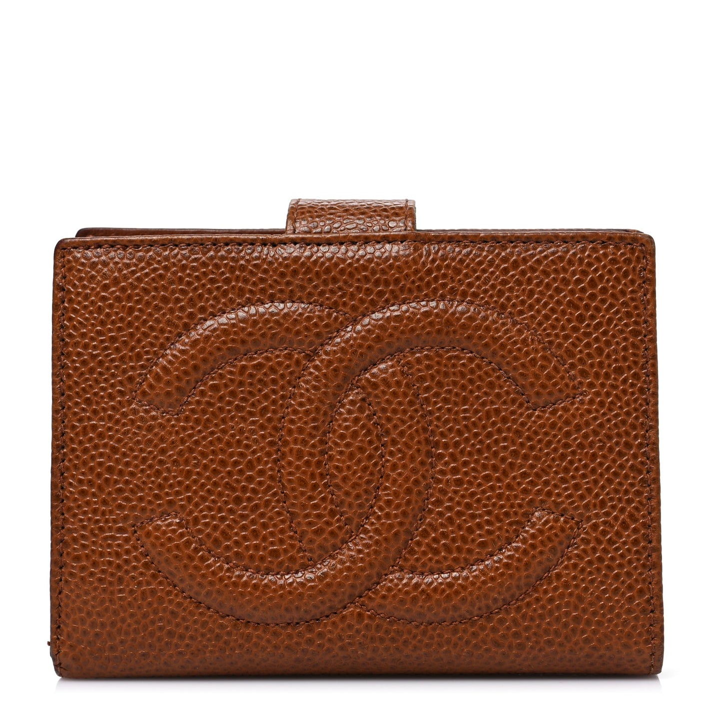 Caviar Timeless CC Compact French Wallet Brown