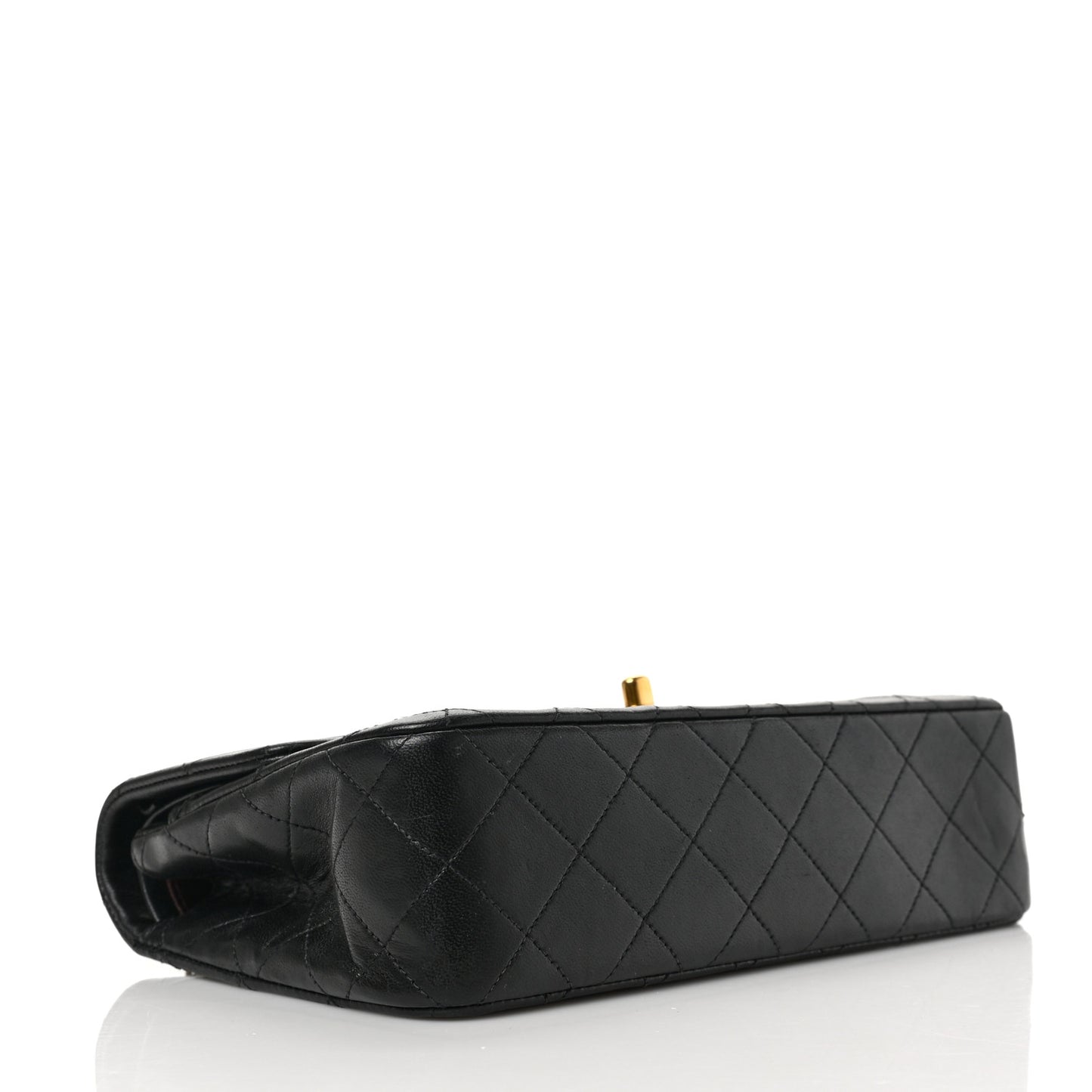 Lambskin Quilted Small Double Flap Black