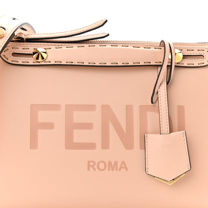 Fendi Vitello King Logo Embossed Medium By The Way Boston Bag Light Rose 8 of 10