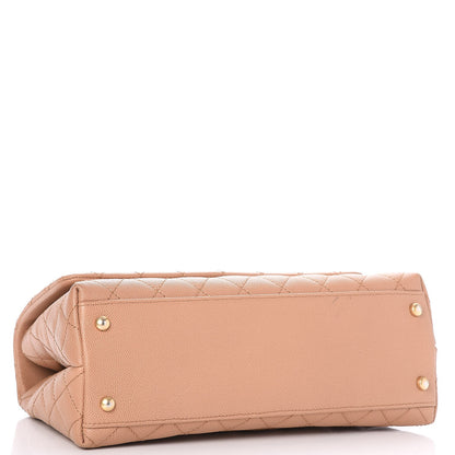 Chanel Caviar Lizard Quilted Small Coco Handle Flap Beige 4 of 9