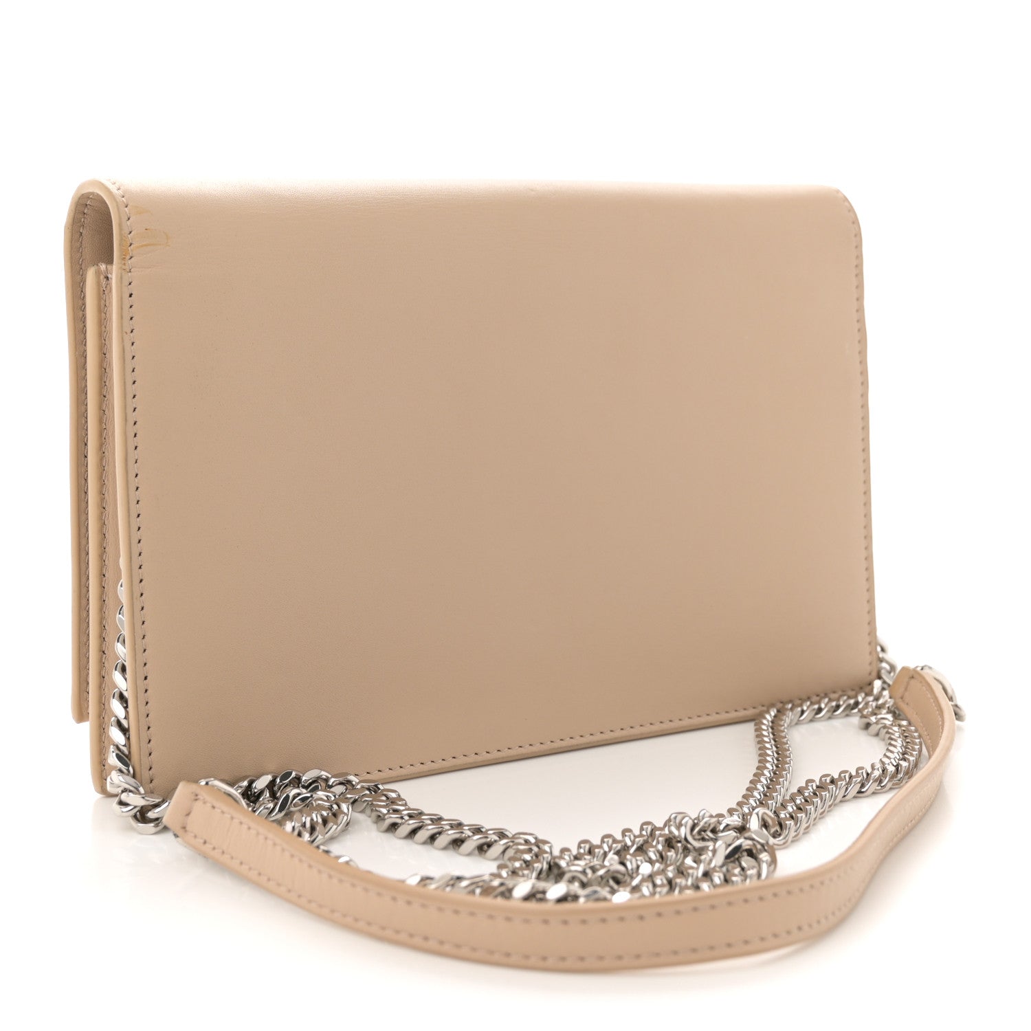 Saint Laurent Smooth Calfskin Classic Monogram Kate Tassel Chain Wallet Dark Beige 3 of 17
