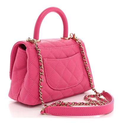 Chanel Caviar Quilted Extra Mini Coco Handle Flap Pink 3 of 11