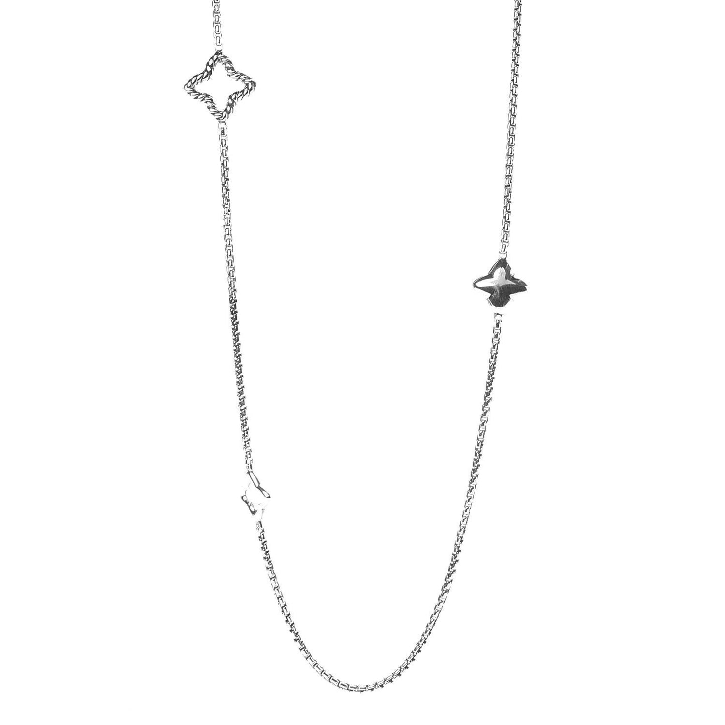 Sterling Silver 25mm Quatrefoil Chain Necklace
