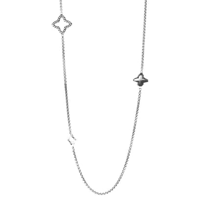 David Yurman Sterling Silver 25mm Quatrefoil Chain Necklace 1 of 6