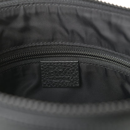 Gucci Nylon Monogram Dollar Calfskin Flat Messenger Bag Black 6 of 9