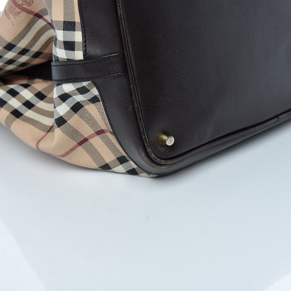 Burberry Haymarket Check Medium Golderton Tote Chocolate 16 of 18
