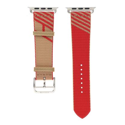 Hermes Nylon Weave 44mm Sangle Jumping Apple Watch Single Tour Band Kraft Rouge De Coeur 1 of 3