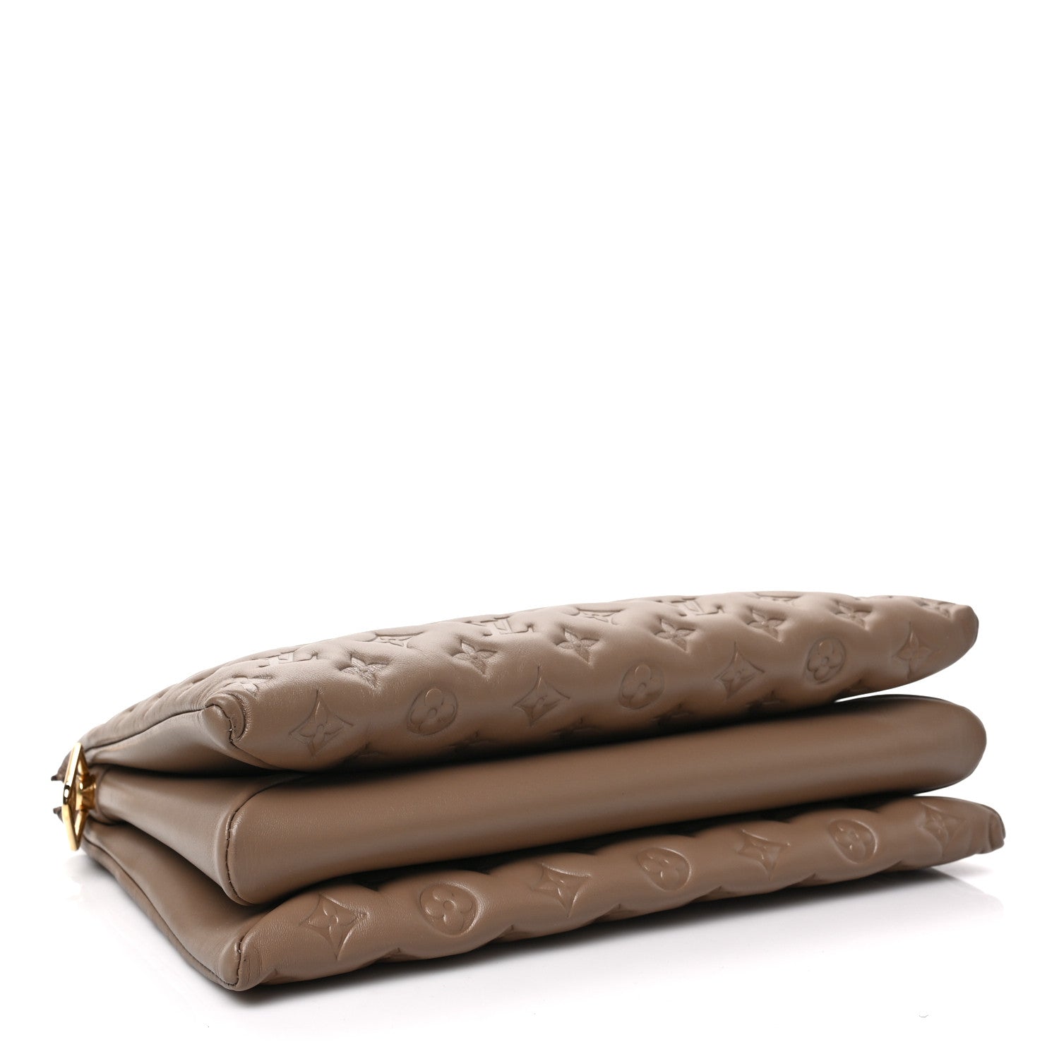 Louis Vuitton Lambskin Embossed Monogram Coussin MM Taupe 3 of 6