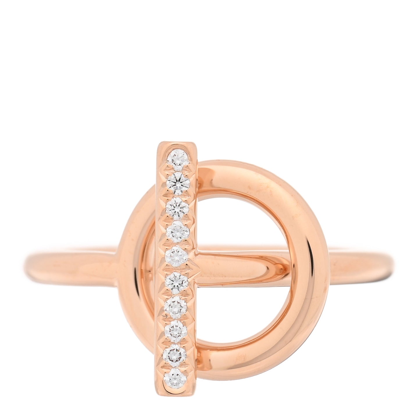 18K Rose Gold Diamond PM Echappee Ring 53 6.5