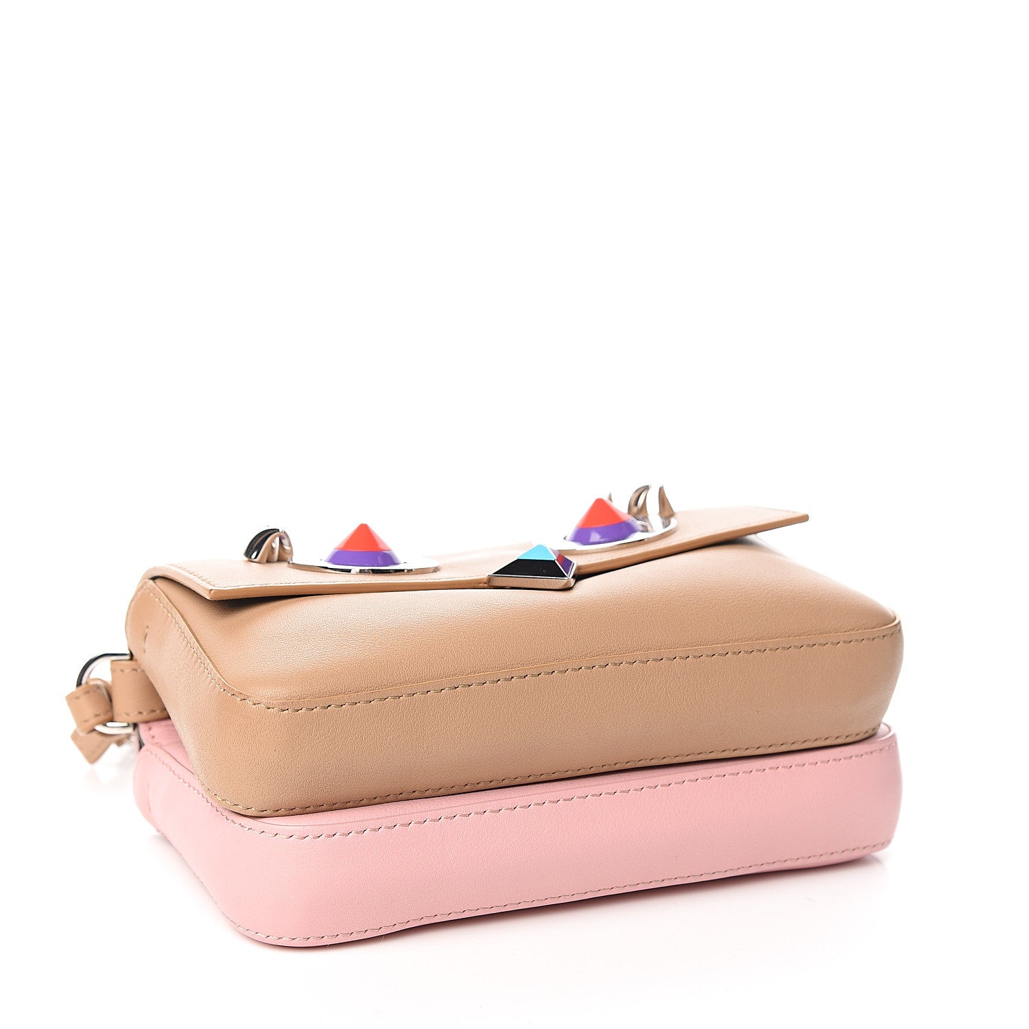 Fendi Vitello Dolce Hypnoteyes Micro Double Baguette Cuoio Bubblegum Multicolor 3 of 9