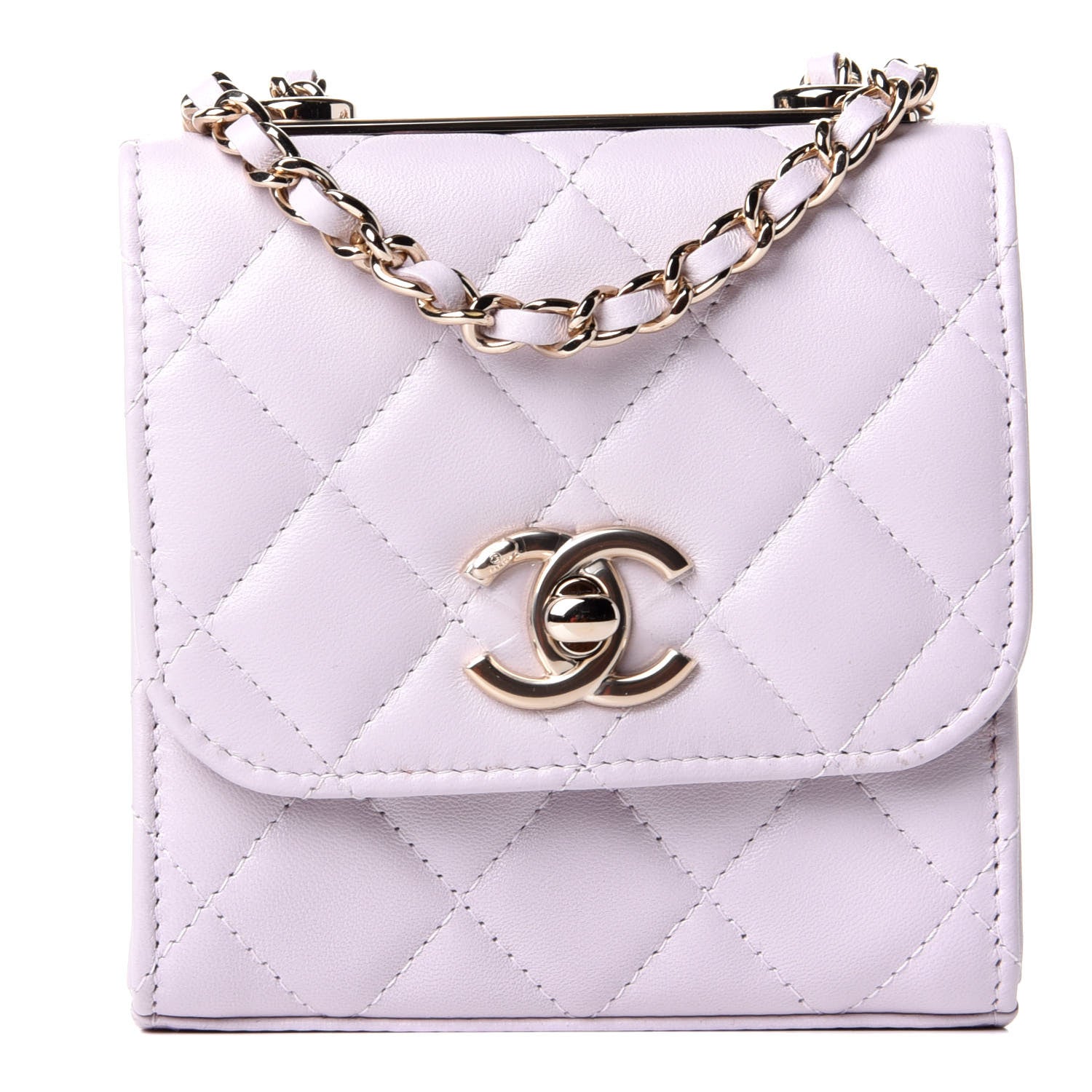 Chanel Lambskin Quilted Mini Trendy CC Clutch With Chain Lilas Lilac 1 of 11