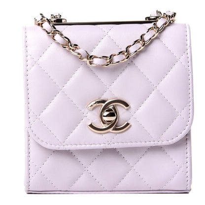 Chanel Lambskin Quilted Mini Trendy CC Clutch With Chain Lilas Lilac 1 of 11