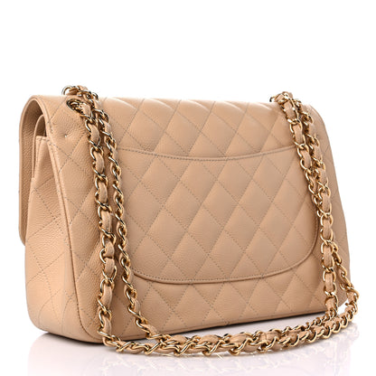 Chanel Caviar Quilted Jumbo Double Flap Beige Clair 3 of 17