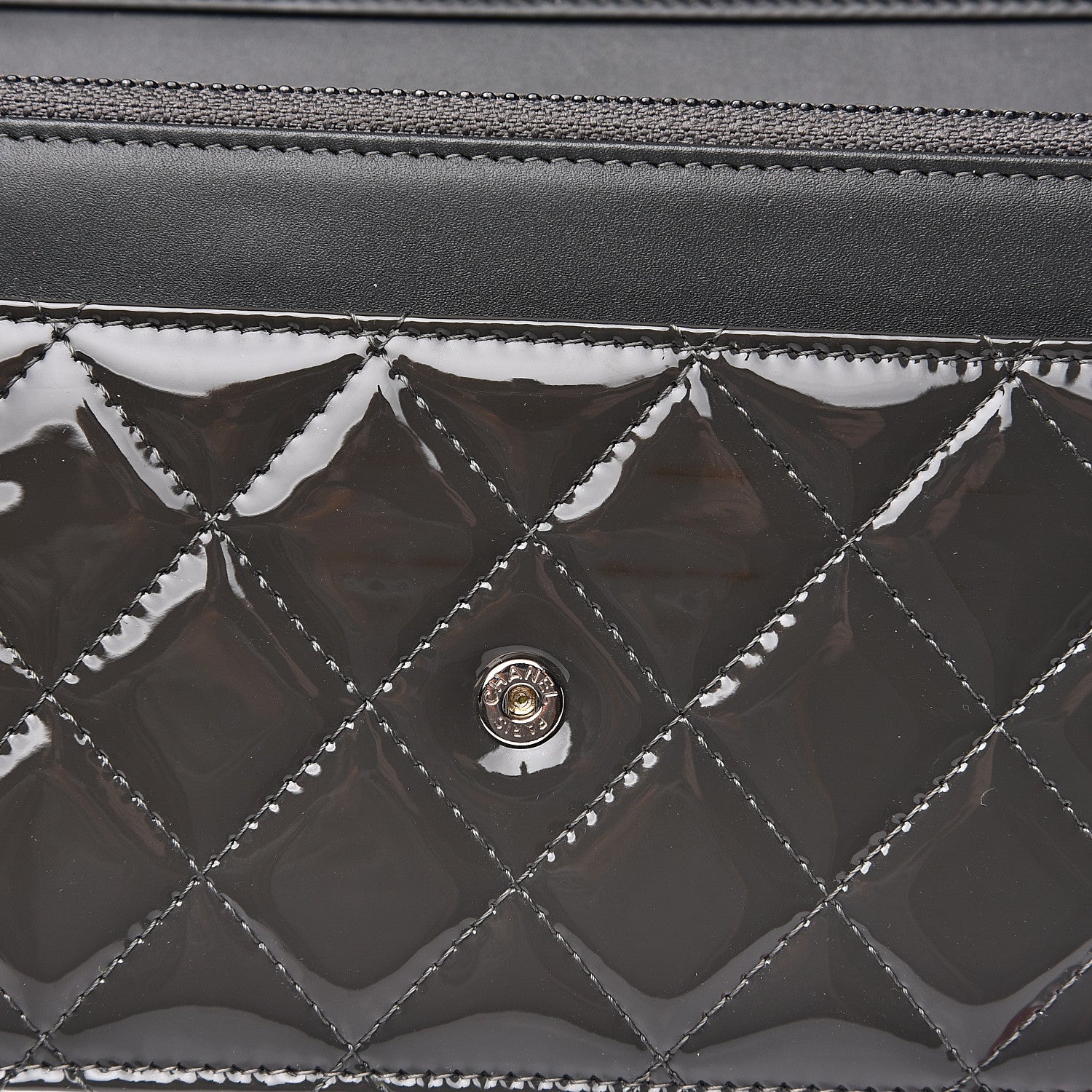 Chanel Patent Quilted Wallet On Chain WOC Black 10 of 13
