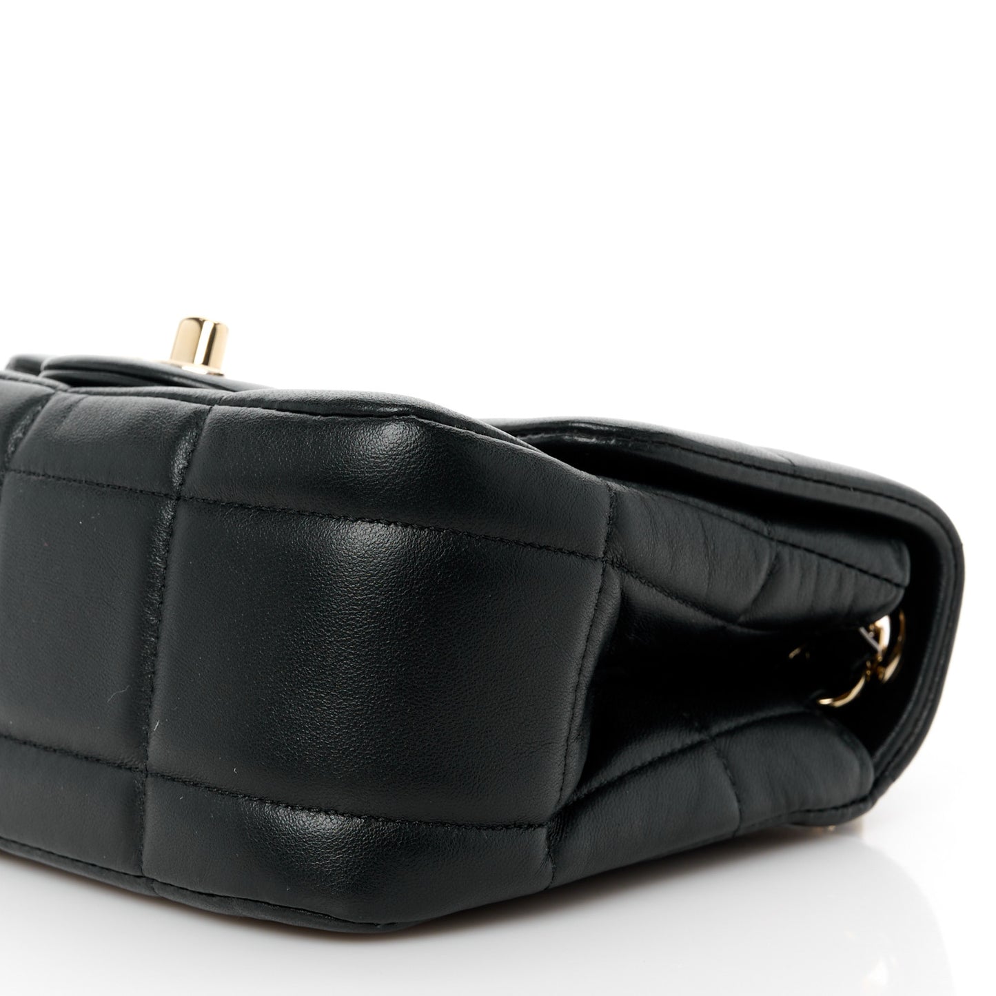 Lambskin Resin Crystal Square Quilted Mini Monacoco Flap Black