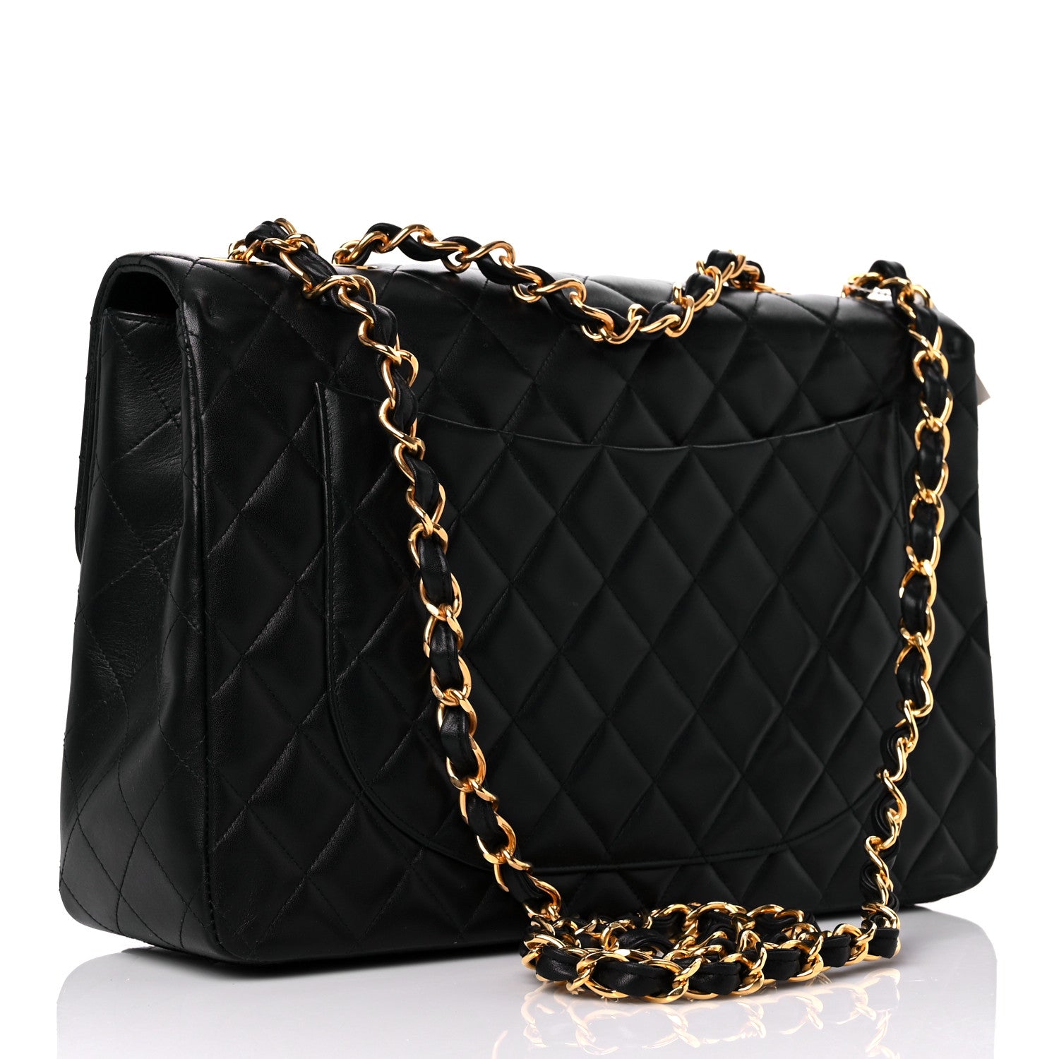 Chanel Lambskin Quilted XL Jumbo Single Flap Black 3 of 13