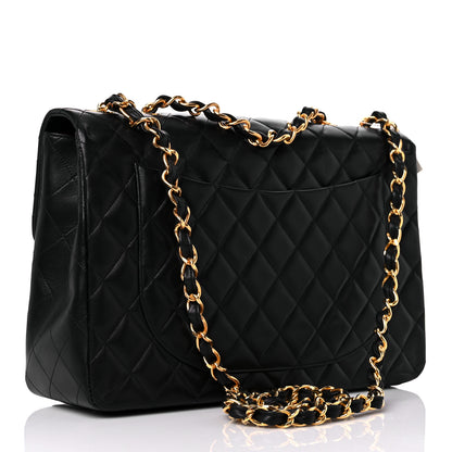 Chanel Lambskin Quilted XL Jumbo Single Flap Black 3 of 13