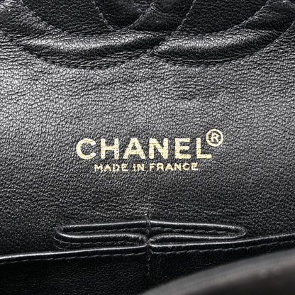 Chanel Canvas Coco Printed Quilted Medium Double Flap Black White 6 of 14