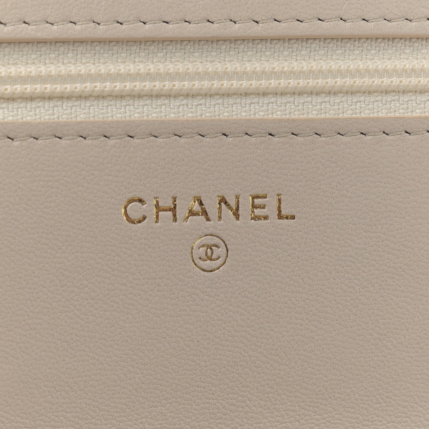 Lambskin Quilted Chanel 19 Wallet On Chain WOC Light Beige