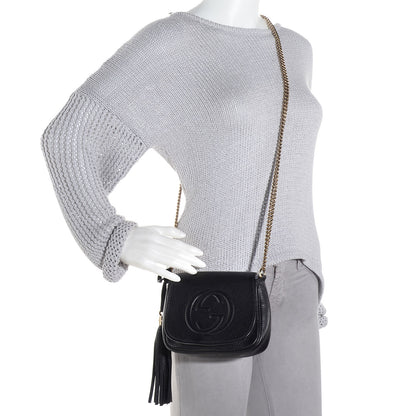 Gucci Pebbled Calfskin Small Soho Flap Crossbody Black 2 of 9
