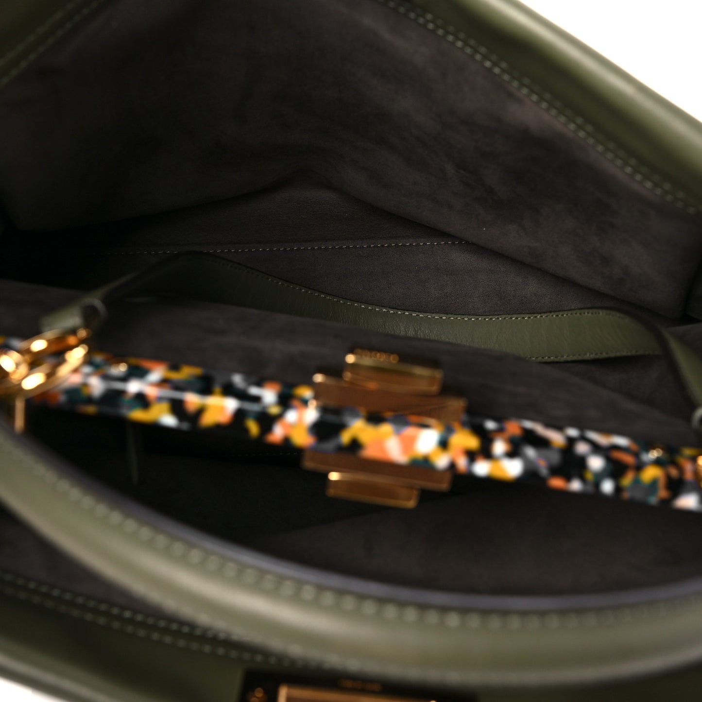 Vitello Seta Plexiglass Granite Large Peekaboo Iconic Satchel Equatore